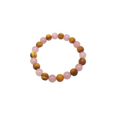 Bracelet Palo Santo and Rose Quartz